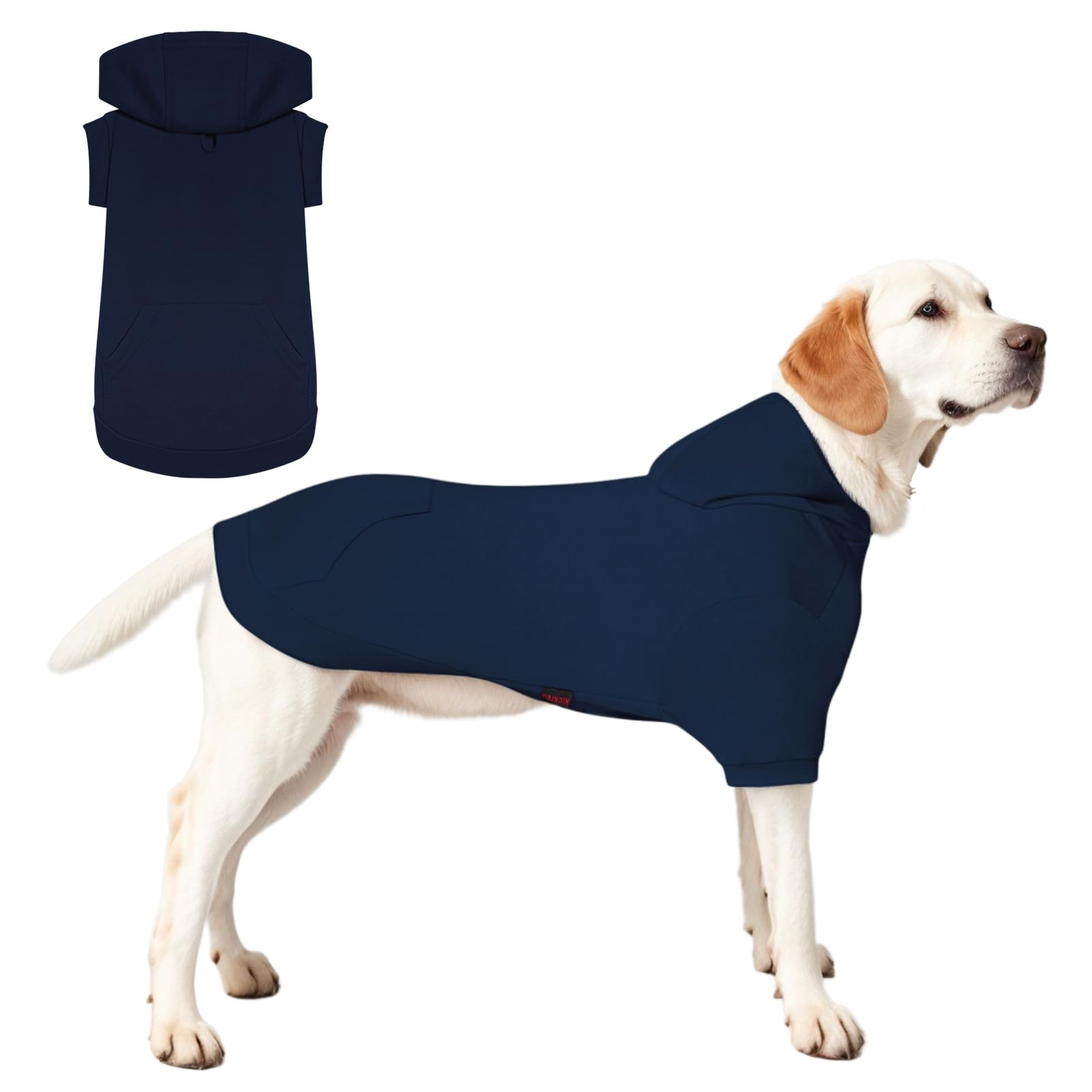 Premium Soft Cotton Dog Hoodie with Leash Hole & Pocket - Cozy Puppy Sweater for Small Medium Large Dogs (XX-Large, Navy Blue) - Perfect for Winter Walks & Outdoor Adventures