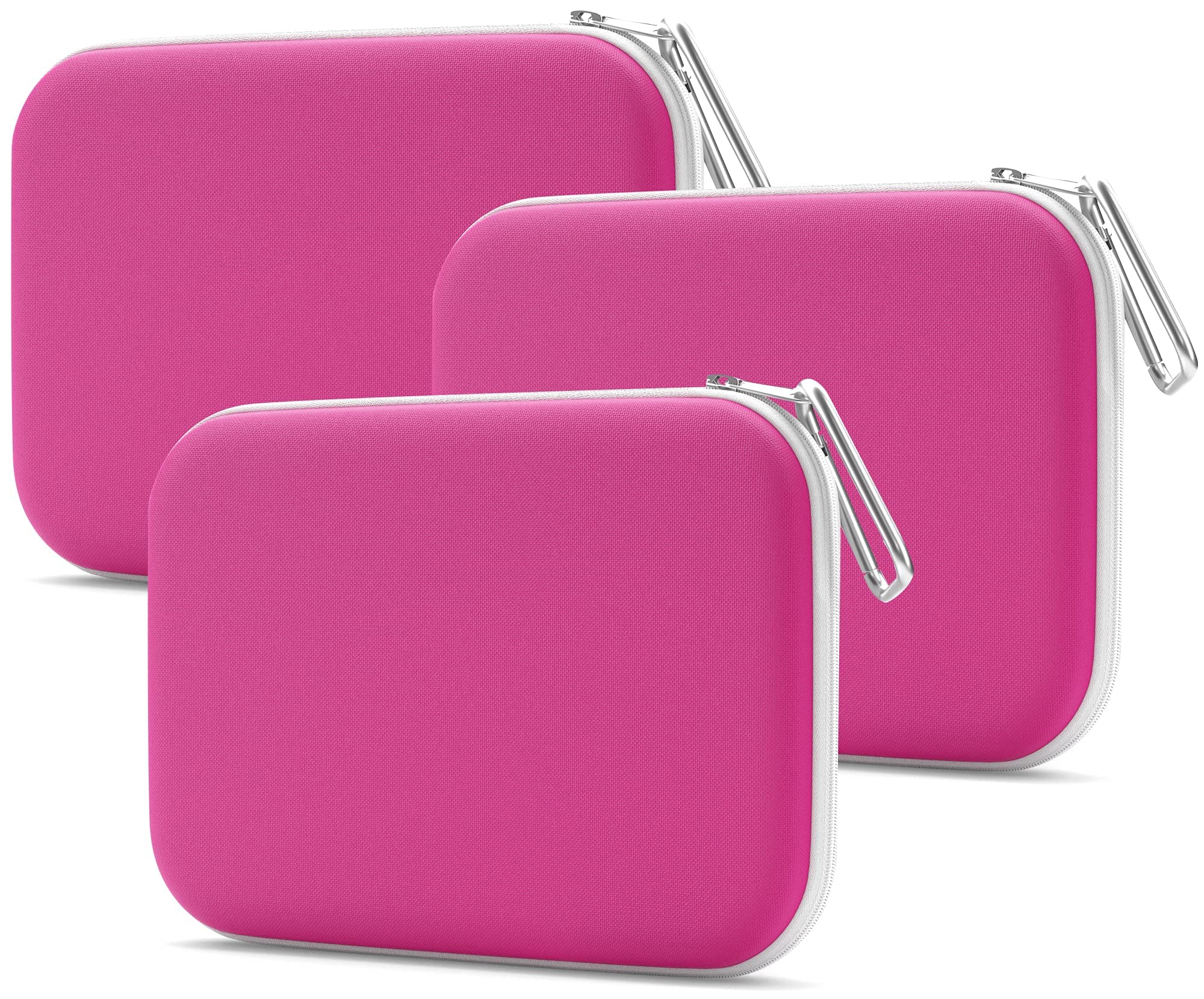 Slim Multipurpose Neoprene Makeup Bag with Zipper Pouch & Carabiner Keychain - Portable Travel Cosmetic Organizer for Women (3 Pack) | Perfect for Travel, Gym, and Everyday Essentials Storage