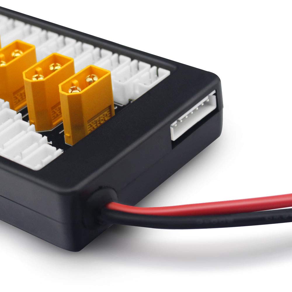YoWoo XT60 Parallel Balance Charging Board for 2-6S Lipo Batteries - 40A Max Current with JST-XH Plugs - Compatible with Imax B6 UN-A6 Chargers - Charge 6 Batteries Simultaneously - Perfect for RC Drones, Airplanes, and Hobby Battery Charging