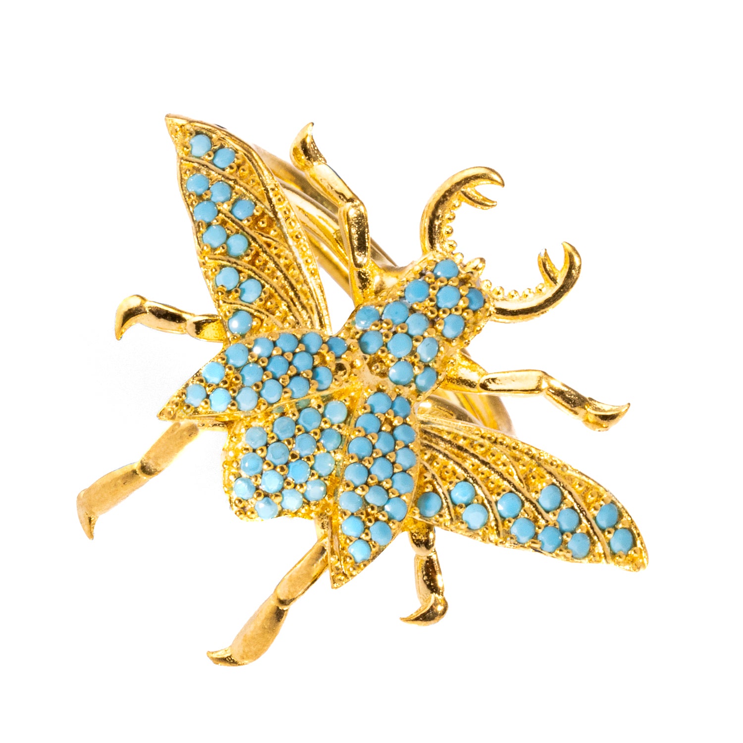 Queen Bee Turquoise & Gold Chunky Statement Ring - Boho Jewelry for Women - Perfect for Festivals, Parties & Everyday Wear