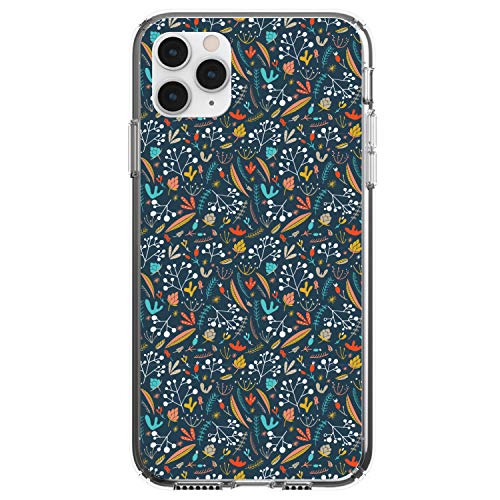 Modern Floral - Navy Red White On Clear Case