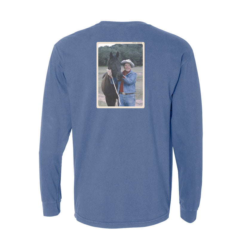 Vintage Cowboy Reagan Postcard Graphic T-Shirt for Men - Western Style Retro Tee - Perfect for Casual Wear, Rodeo Events & Country Music Festivals