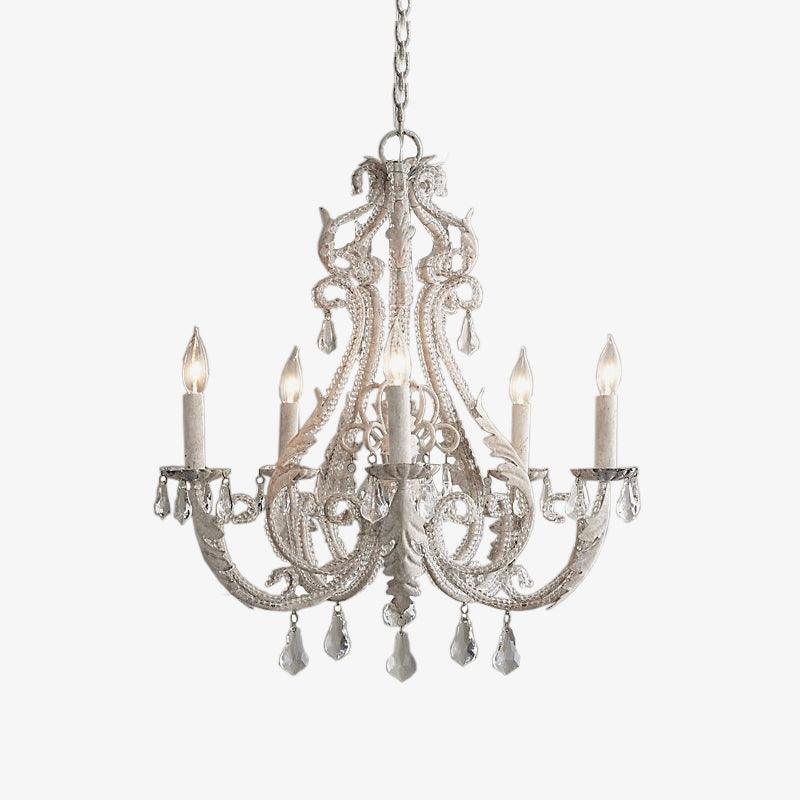 Elegant Crystal Candle Holder Chandelier for Dining Room - Vintage Ceiling Light Fixture for Wedding, Bedroom & Home Decor