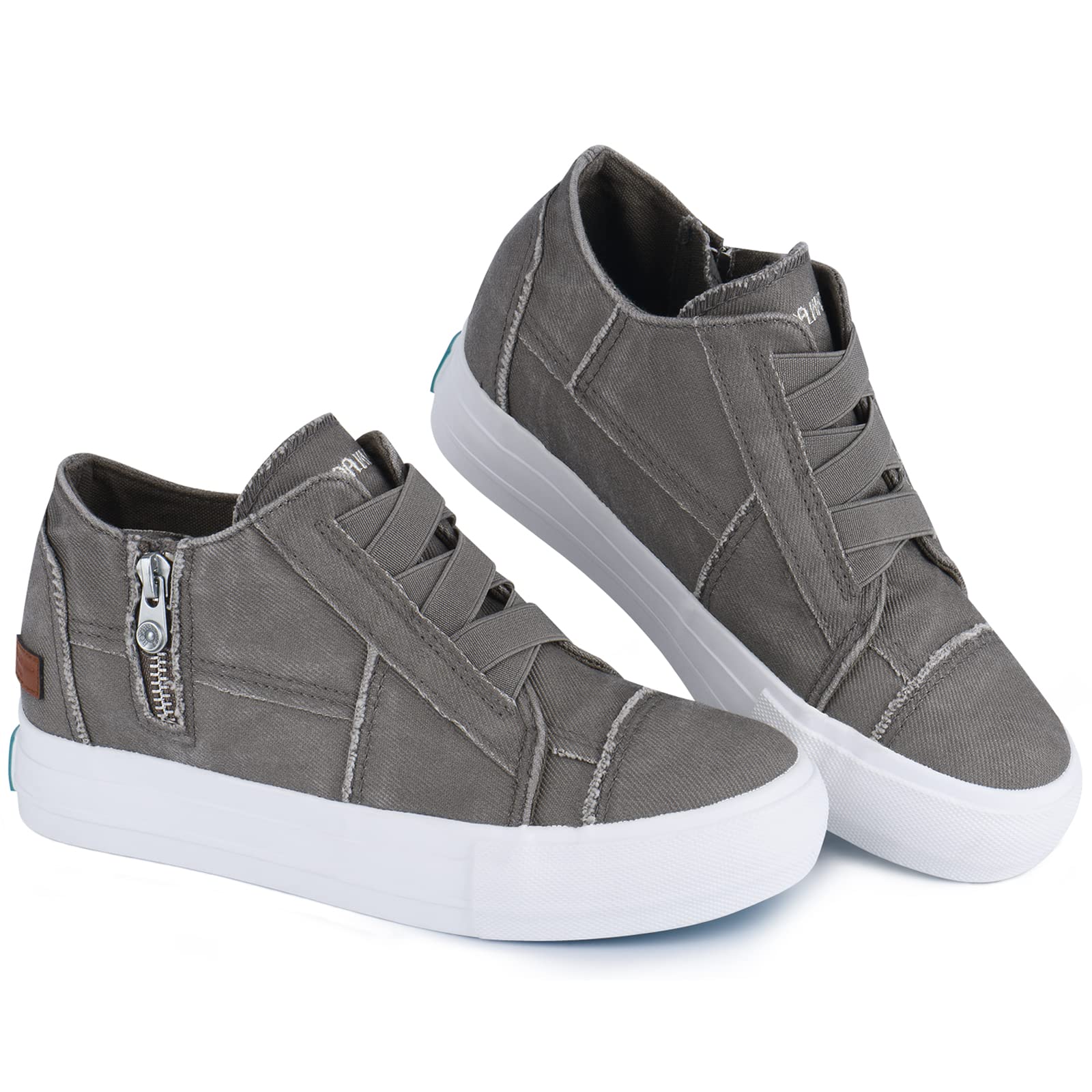 **JENN ARDOR Women's Hidden Wedge Sneakers - Platform Canvas Slip-On Walking Shoes for Women | Fashionable & Comfortable for Casual Outings, Work & Travel**