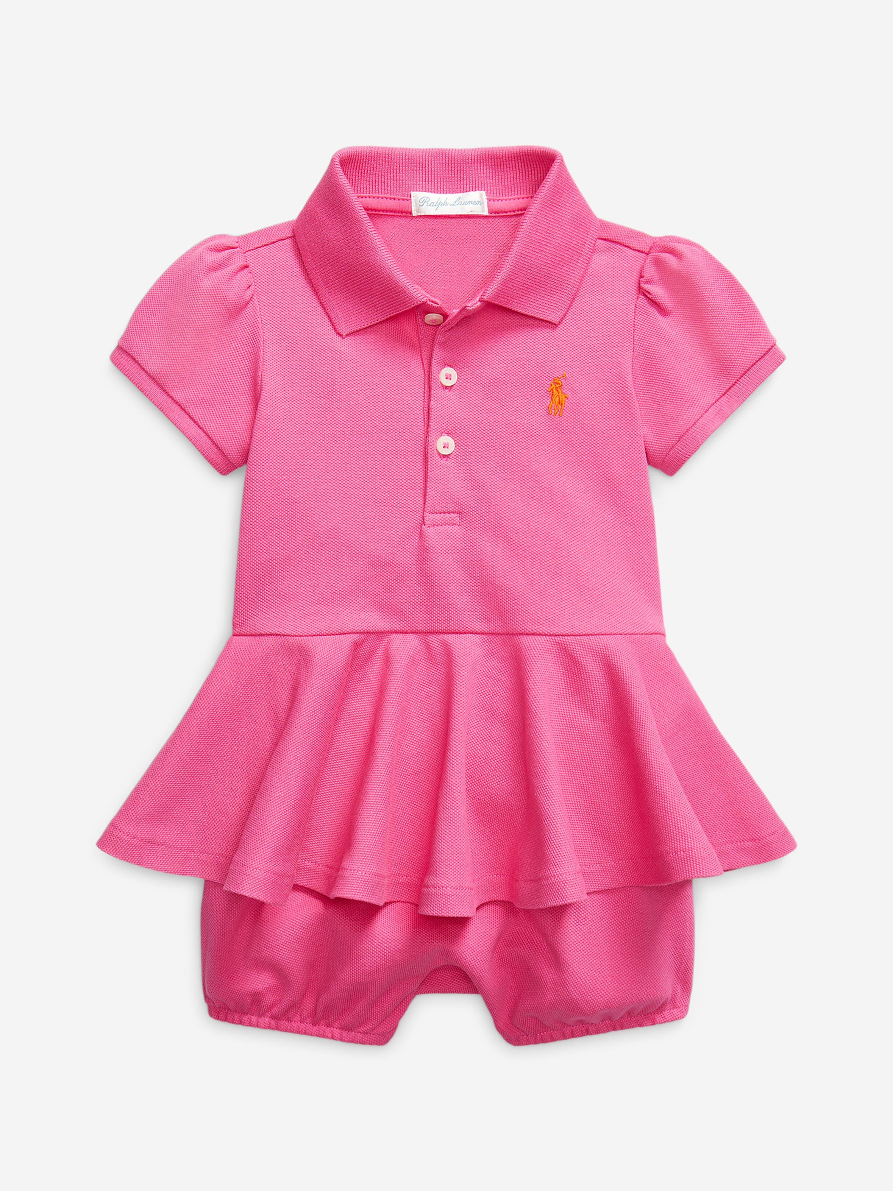 Pink Baby Girls Peplum Bubble Romper - Cute Outfit for Playdates, Parties & Photo Shoots | Soft Cotton Summer Jumpsuit for Toddlers 1-3 Years