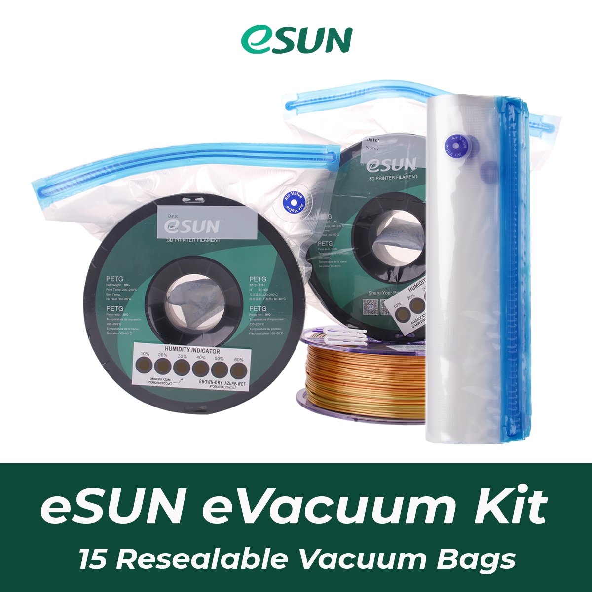eSun eVacuum Storage Bags - 15 Pack Space Saver Vacuum Bags for Clothes, Blankets & Seasonal Items | Compact Storage Solution for Travel, Moving & Home Organization (Pump Not Included)