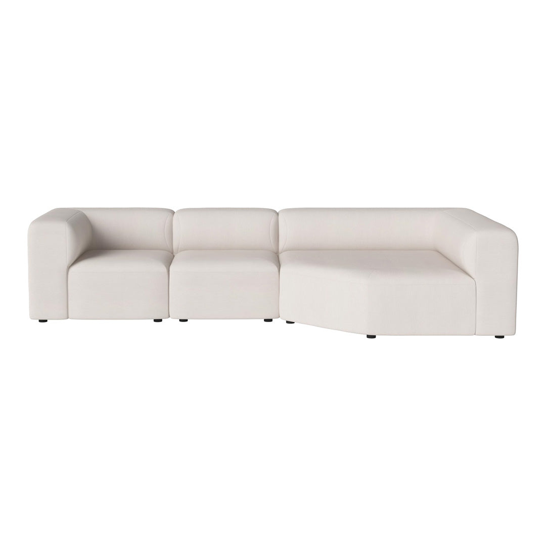 3-Seater Corner Sofa with Large Chaise - Modern L-Shaped Sectional Couch for Living Room, Lounge & Family Room - Comfortable Fabric Upholstery & Sturdy Frame