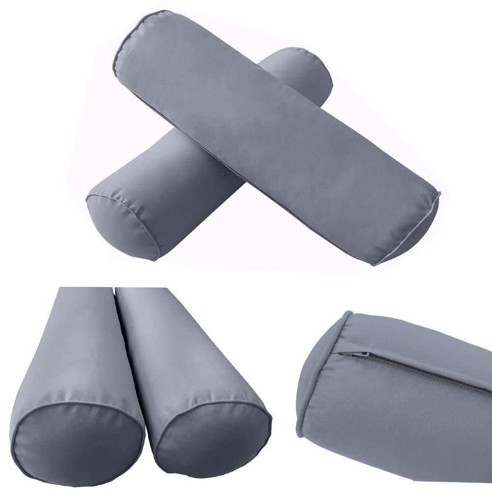 Prolinemax Outdoor Style 3 Twin-XL Piped Trim Daybed Mattress Bolster Pillow Fitted Sheet Cover Only - Waterproof & Durable Bedding for Patio, Sunroom, or Guest Room (AD001)