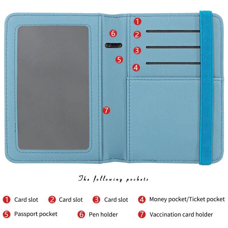 ZOPPEN RFID Blocking Passport Holder Wallet for Women & Men - Travel Document Organizer Cover Case with Secure ID Protection - Perfect for Airports, Vacations & Business Trips (Blue)