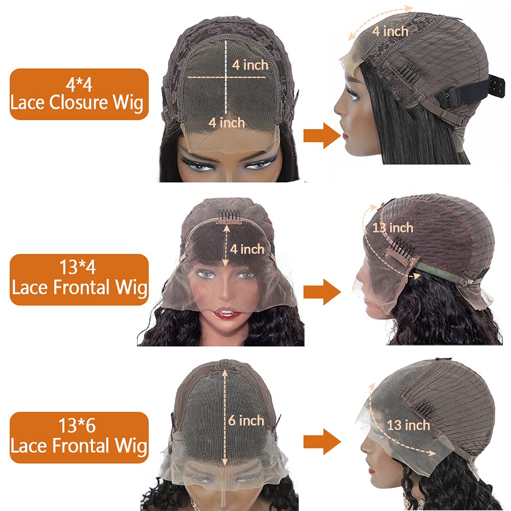 13x6 Lace Front Human Hair Wig - Body Wave Loose Wavy Ombre Brown Brazilian Remy Hair 150% Density 16