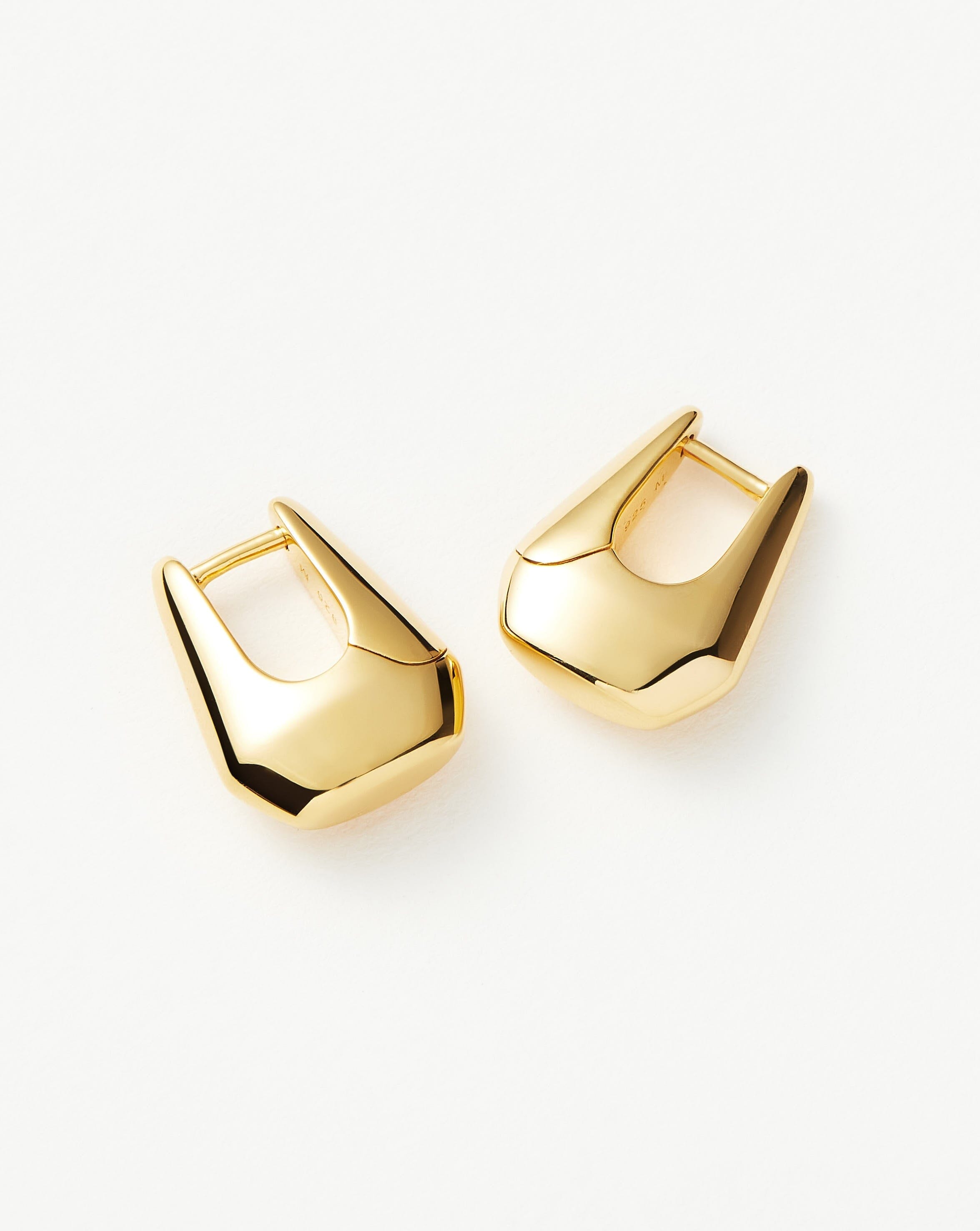 Lucy Williams Arco Small Hoop Earrings - 18k Gold Vermeil | Minimalist Dainty Jewelry for Everyday Wear & Special Occasions