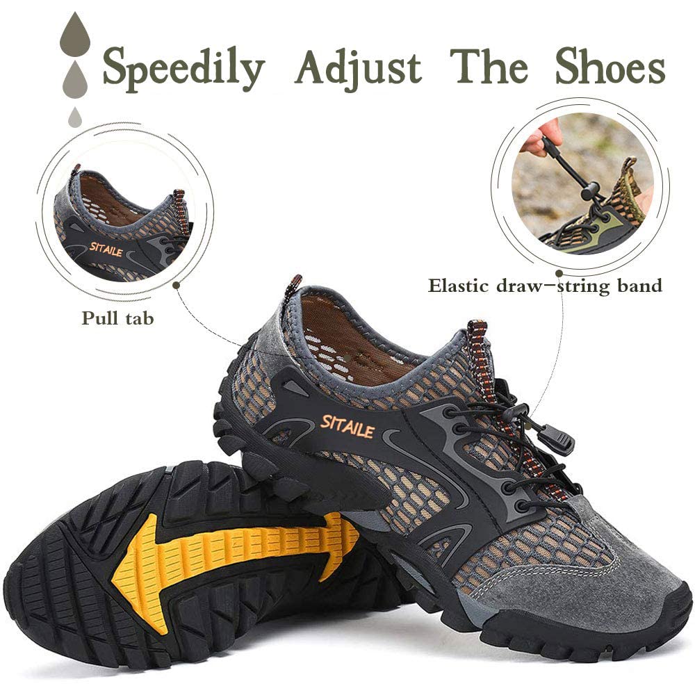**Men's & Women's Quick-Dry Hiking Water Shoes - Barefoot Aqua Swim Shoes for Pool, Beach, Fishing & River Hiking - Lightweight Sandals for Outdoor Adventures**
