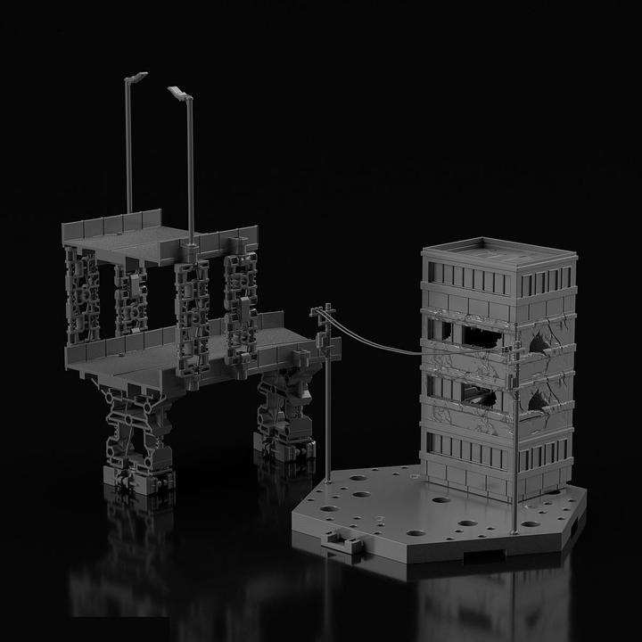 Bandai Customize Scene Base #06 City Area Model Kit - Perfect for Diorama Building, Action Figure Displays & Anime Scenes