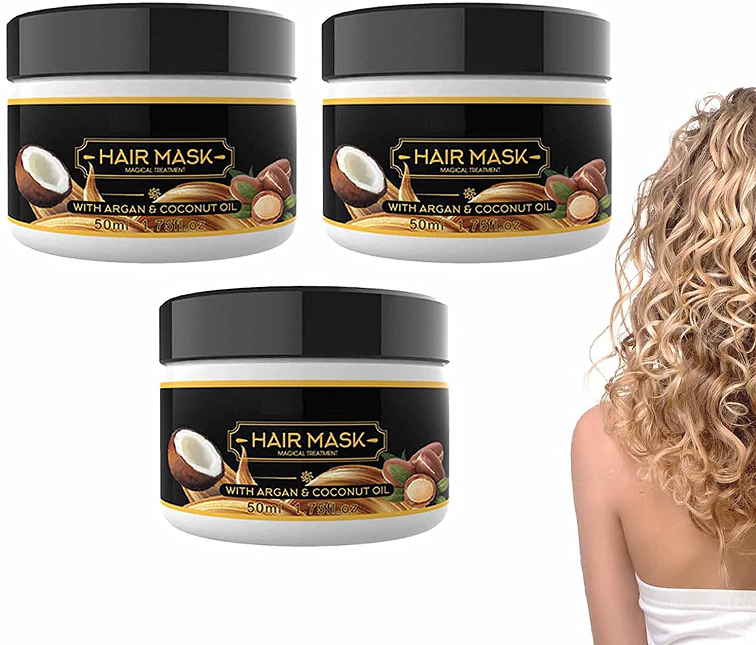 ZXHTU Shinyhair Instant Keratin Hair Repair Mask - Deep Conditioning Treatment for Damaged Hair, Frizz Control & Smoothing - Works on All Hair Types (3 Pack) | Perfect for Dry, Brittle Hair & Post-Color Treatment Care