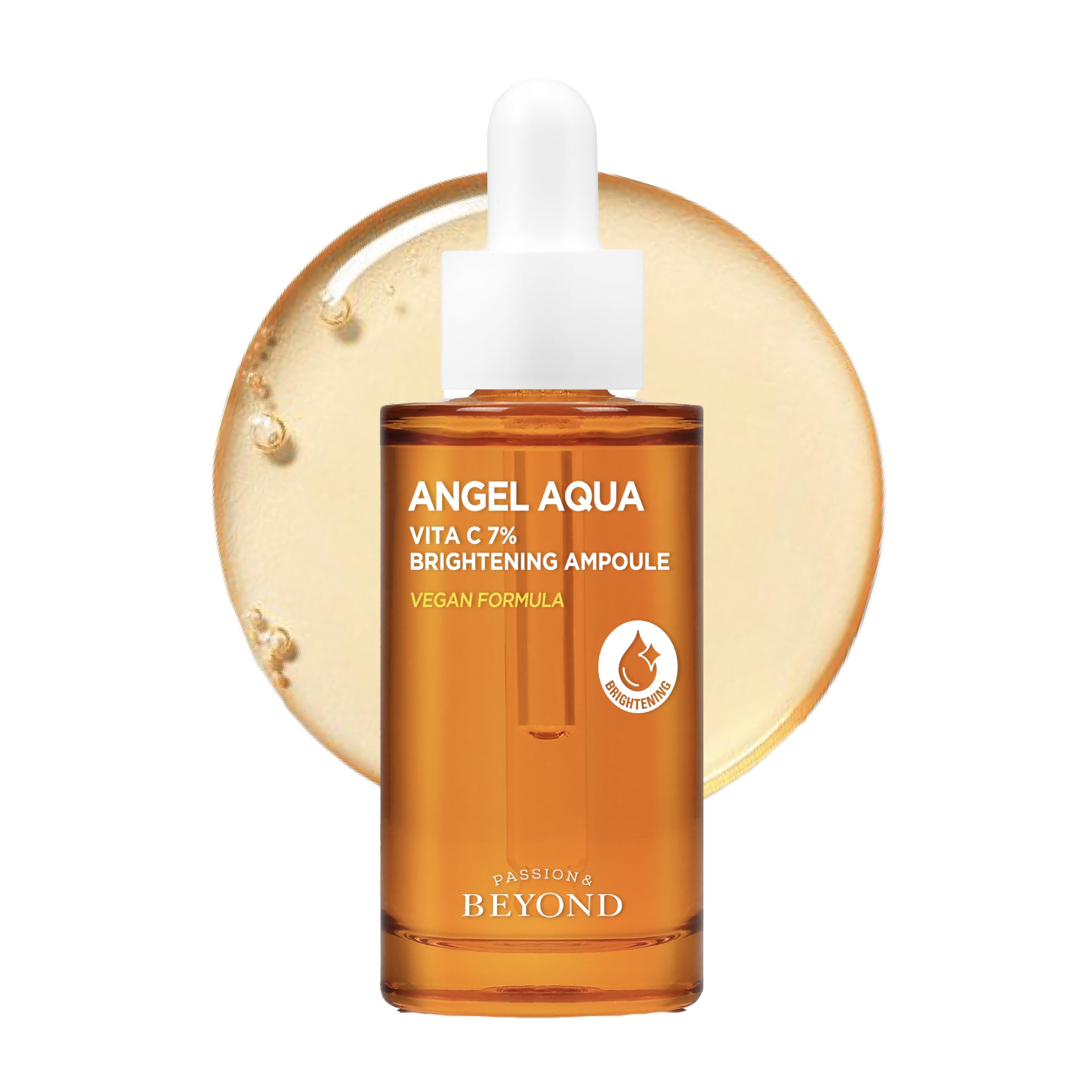 BEYOND Angel Aqua Vita C 7% Ampoule (1.01 fl oz) - Vegan Vitamin C Serum for Blemish Reduction, Even Skin Tone & Sensitive Skin Care with 7% Pure Vitamin C, Panthenol & Ulleung Island Plant Extract | Brightening Serum for Dark Spots, Acne Scars & Anti-Aging | Day & Night Skincare Routine