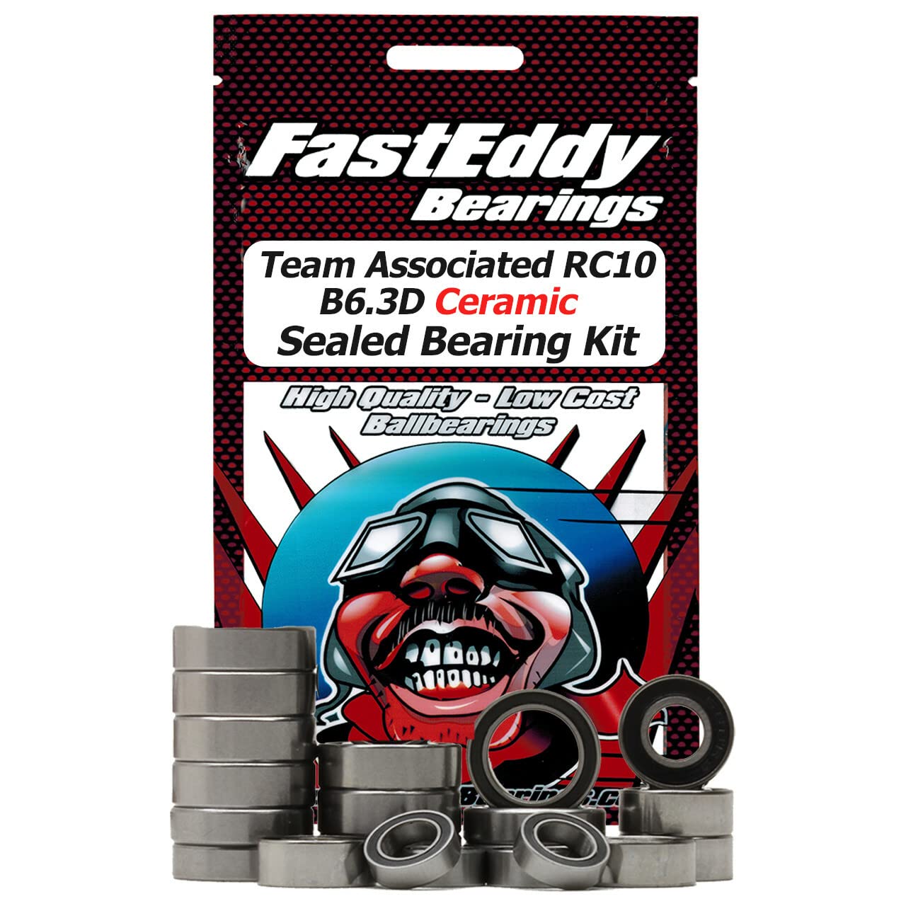 FastEddy Ceramic Sealed Bearing Kit for Team Associated RC10 B6.3D - High Performance RC Car Bearings - Perfect for Racing, Off-Road & Competitive RC Drifting