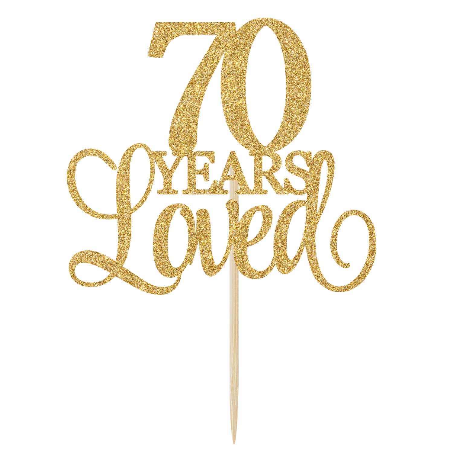 70th Birthday Cake Topper - Gold Glitter 'Cheers to 70 Years' Decor for Anniversary & Wedding Celebrations - Perfect for Milestone Parties and Special Occasions