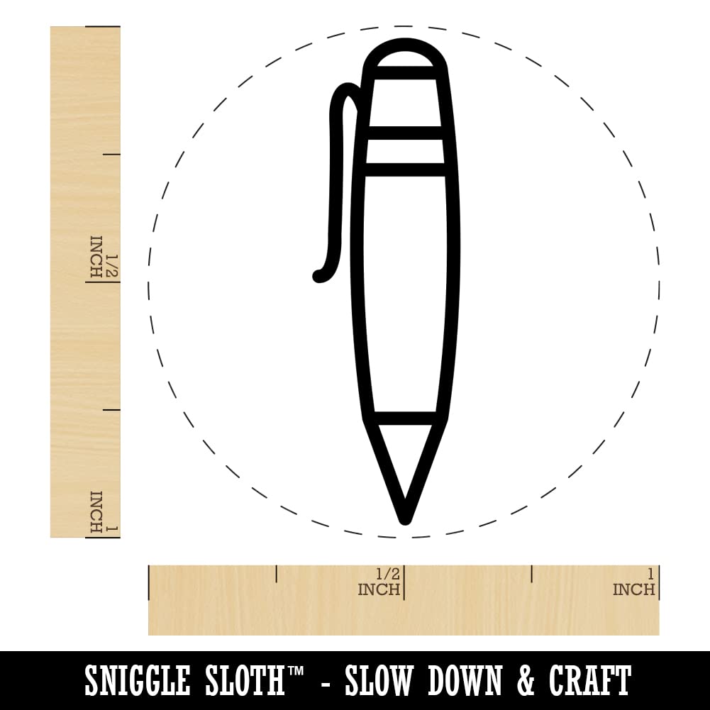 Self-Inking Rubber Stamp with Pen Outline - 1 Inch Medium Red Ink Stamper for Crafting, Planners, Scrapbooking & DIY Projects - Perfect for Date Marking, Labeling & Creative Designs