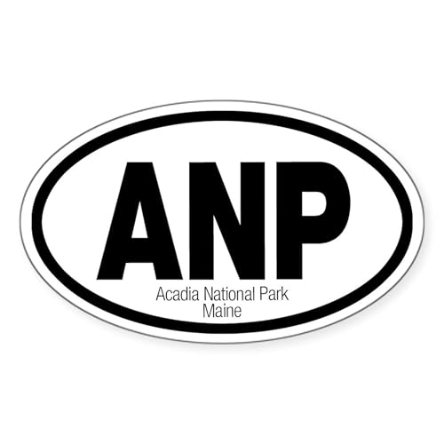 White - Acadia National Park Oval Sticker