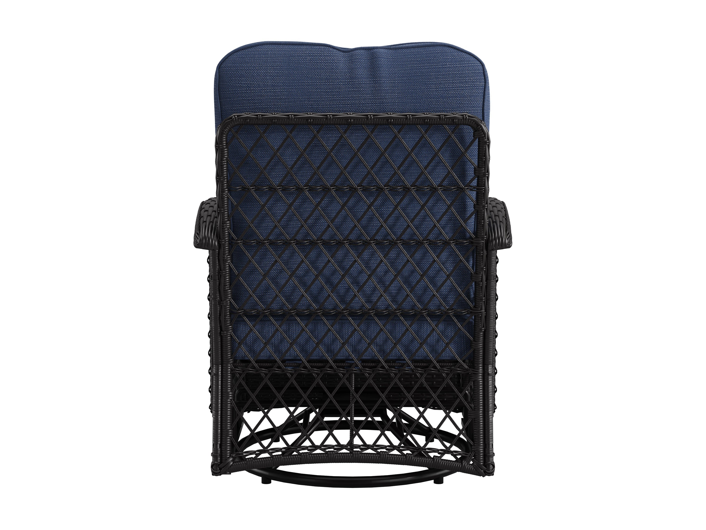 3-Piece Blue Swivel Patio Chairs Set - Outdoor Lounge Furniture for Garden, Poolside, Deck & Backyard Relaxation