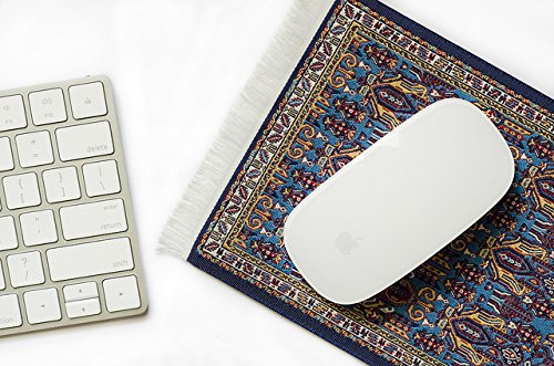 Premium Oriental Carpet Woven Fabric Mouse Pad - Ergonomic Hereke Design Computer Mousepad for Office & Gaming - Home & Workspace Essential