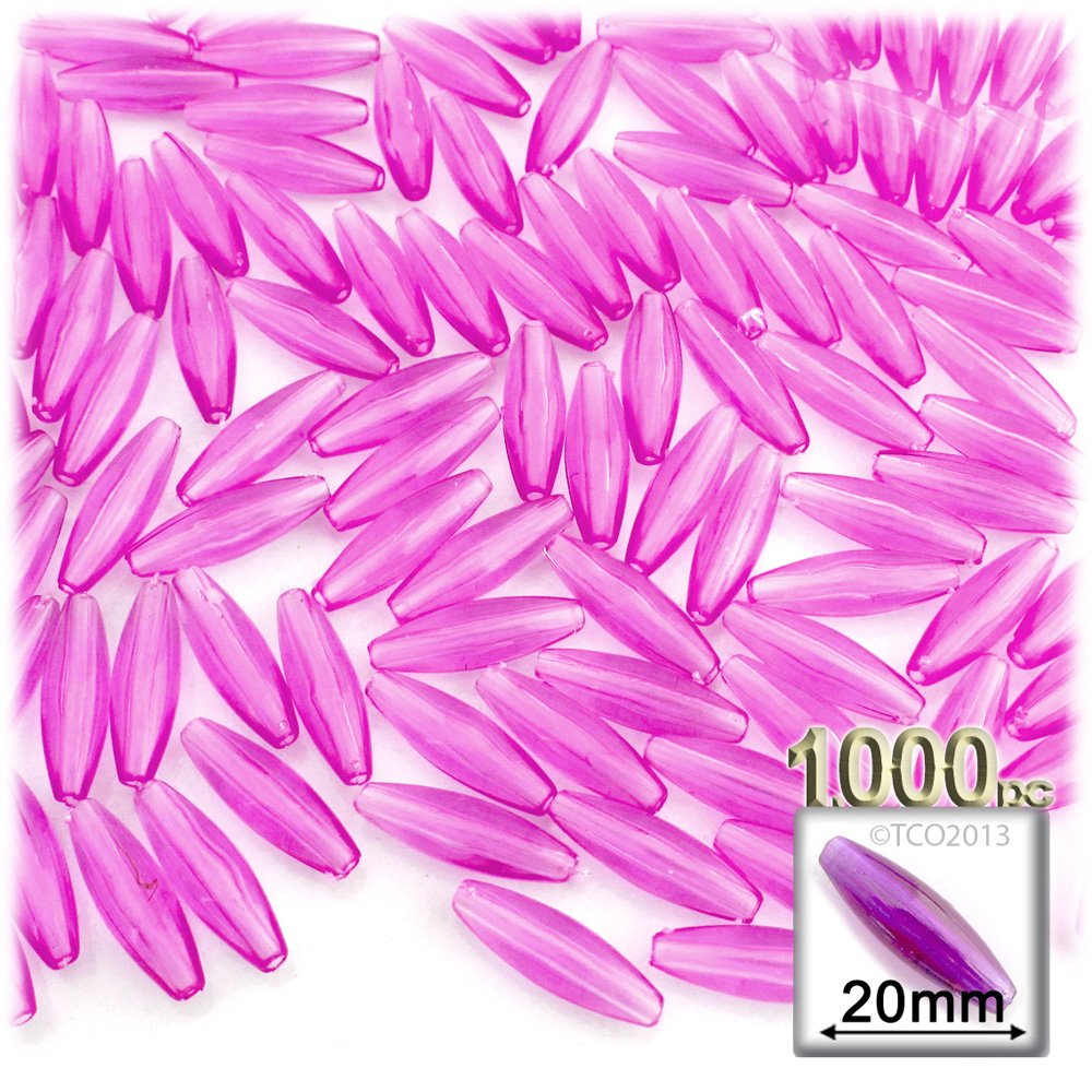 1,000pc 20mm Transparent Smooth Plastic Spaghetti Beads in Sun Yellow for Jewelry Making, DIY Crafts, and Kids Art Projects