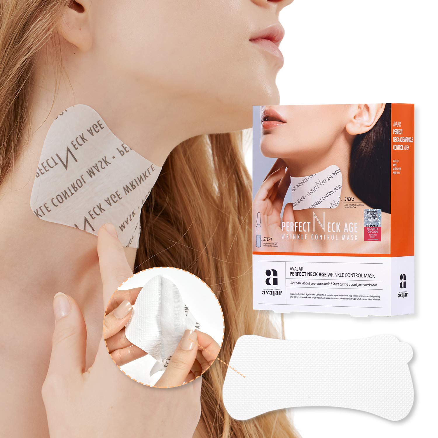 Avajar Anti-Aging Neck Mask 5 Pack - Wrinkle Reducing & Tightening Treatment | Collagen Infused Neck Cream Pads for Firming & Lifting | Use for Night Care, Travel Skincare, and Special Occasion Prep