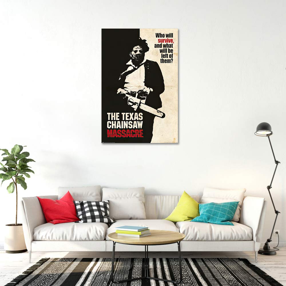 The Texas Chainsaw Massacre Movie Poster - Leatherface Horror Film Art Print (24x36 Inches) - Perfect for Halloween Decor, Horror Movie Collection & Man Cave Wall Art