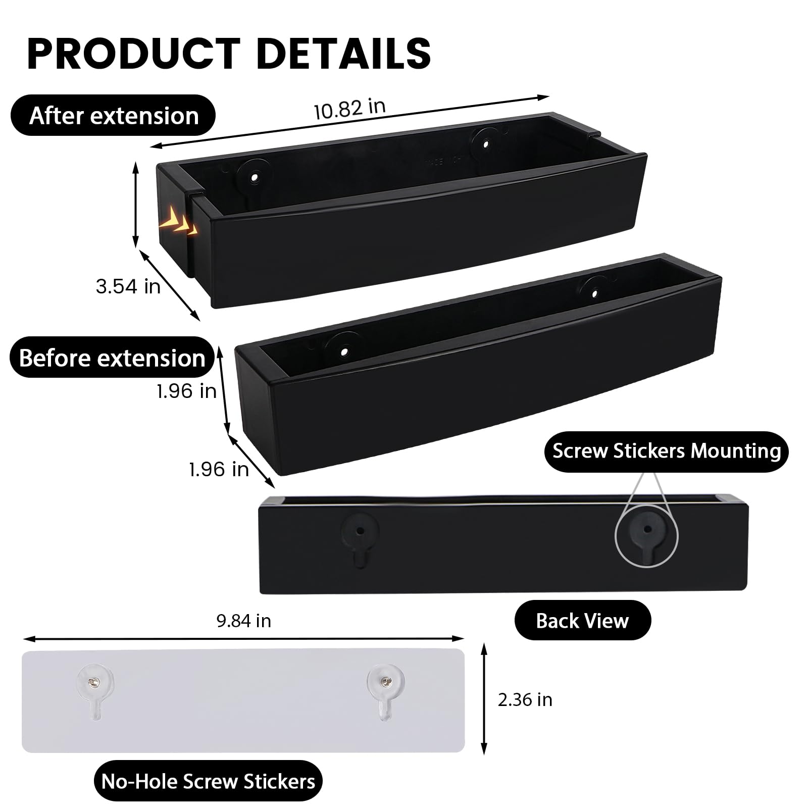 Adjustable Wall Mounted Shoe Rack - 6 Pack Plastic Shoe Holder Organizer for RV, Closet & Door Storage - Space Saving Hanging Shoe Shelf with Screw Stickers (Black) - Perfect for Small Apartments, Dorms & Entryway Organization