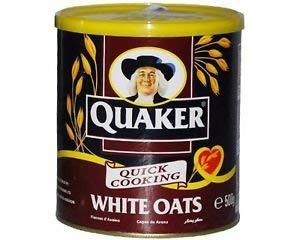 Quaker White Oats - 500g Pack of 2 | Whole Grain Rolled Oats for Healthy Breakfast, Baking & Smoothies | Quick Cooking Oatmeal for Porridge, Cookies & Energy Bars