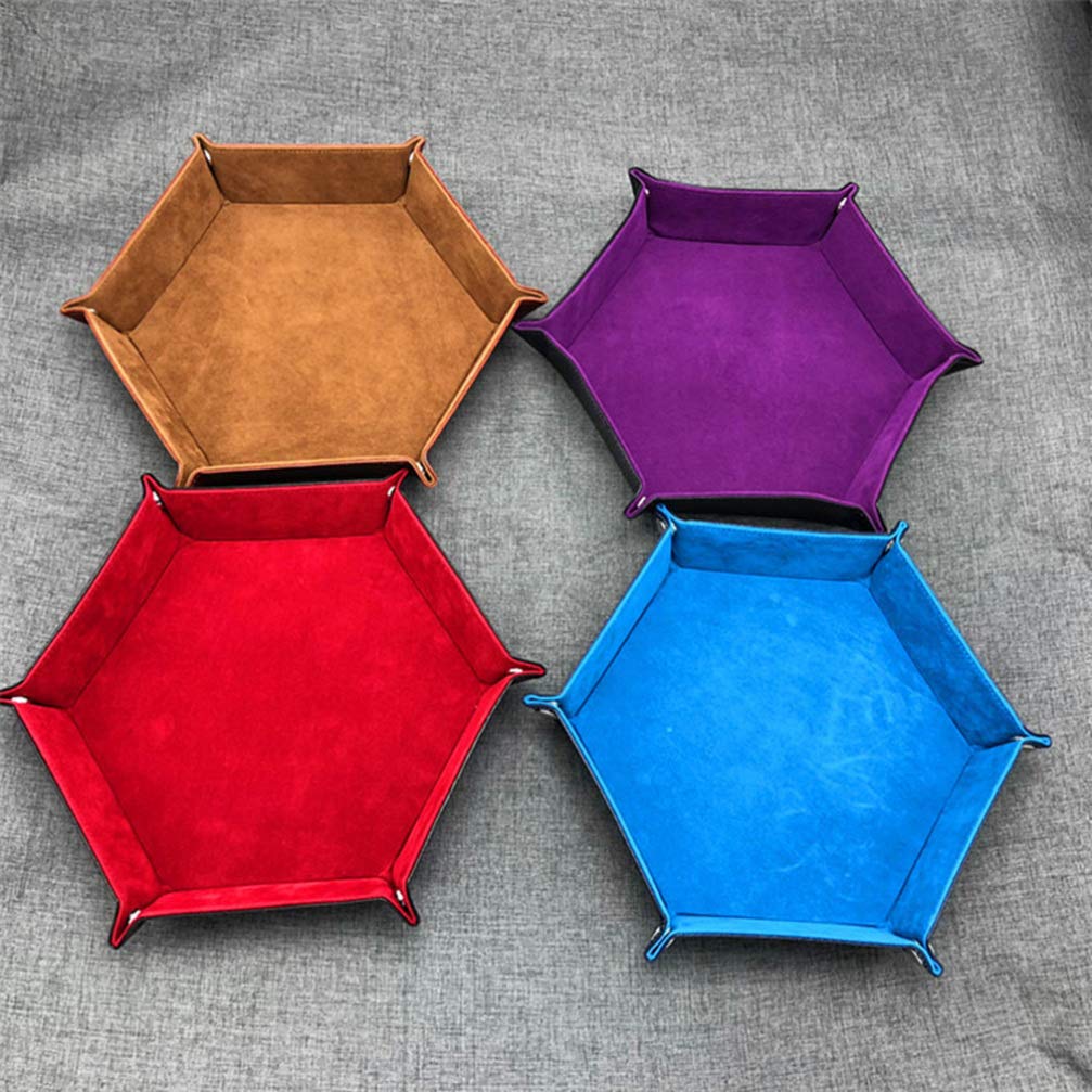 Premium Hexagon Dice Tray - Genuine Leather RPG Dice Rolling Tray for Dungeons & Dragons, MTG, Board Games & Tabletop Gaming Accessories