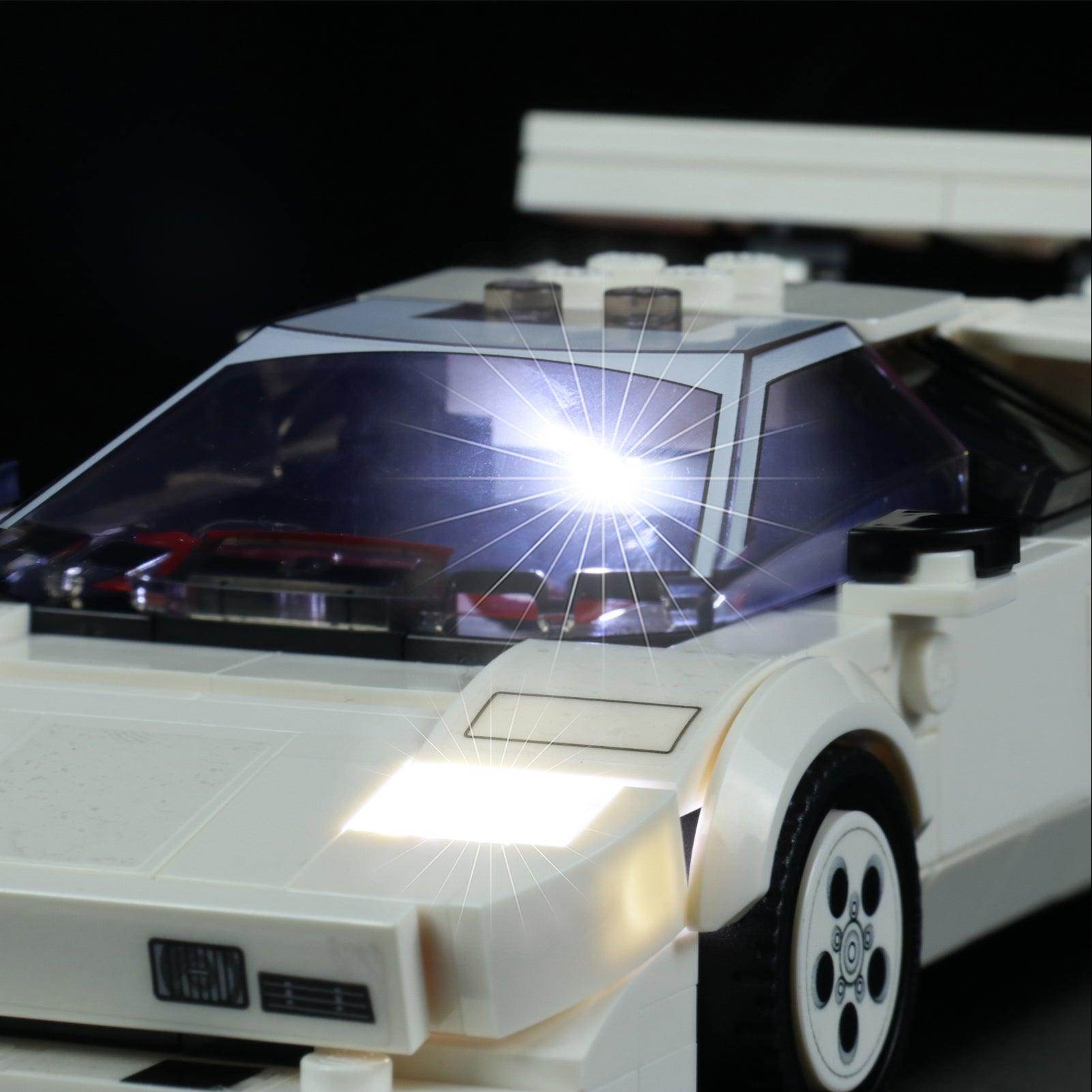 Lego Countach Speed Champions Lamborghini 76908 Light Kit - LED Lighting Set for Lego Models - Perfect for Display & Nighttime Showcase