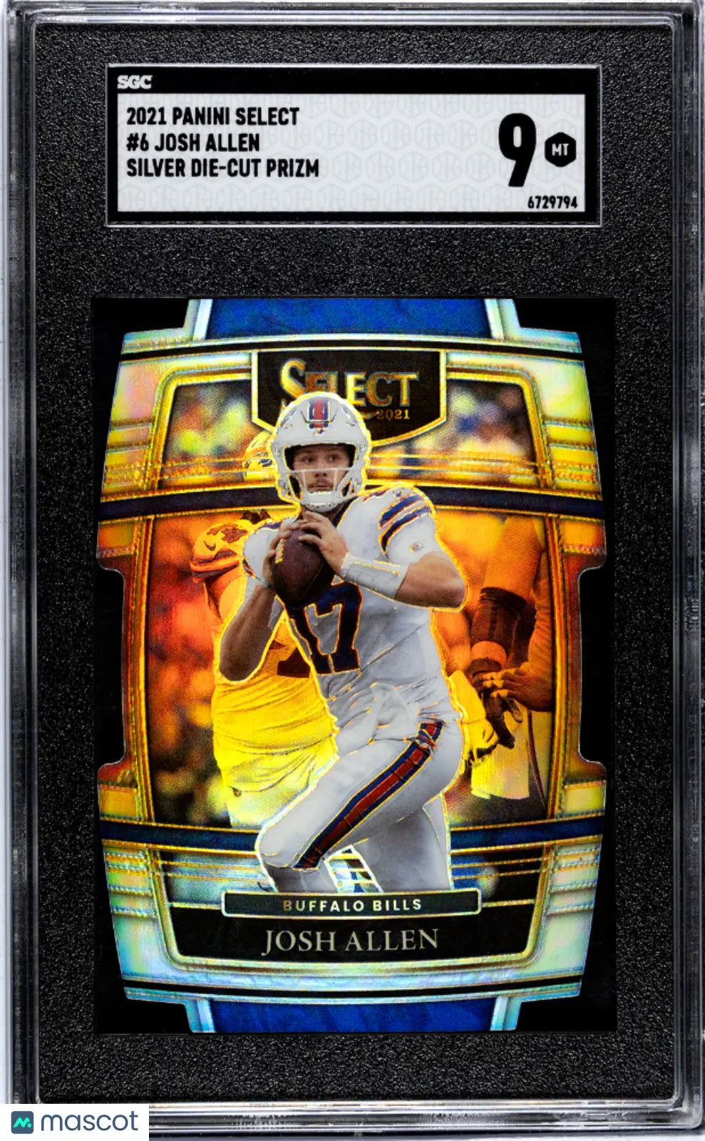 2021 Panini Select Football Josh Allen Silver Die Cut Prizm SGC 9 Graded Card - Rare Collectible for NFL Fans & Sports Memorabilia Enthusiasts - Perfect for Display, Trading, and Investment