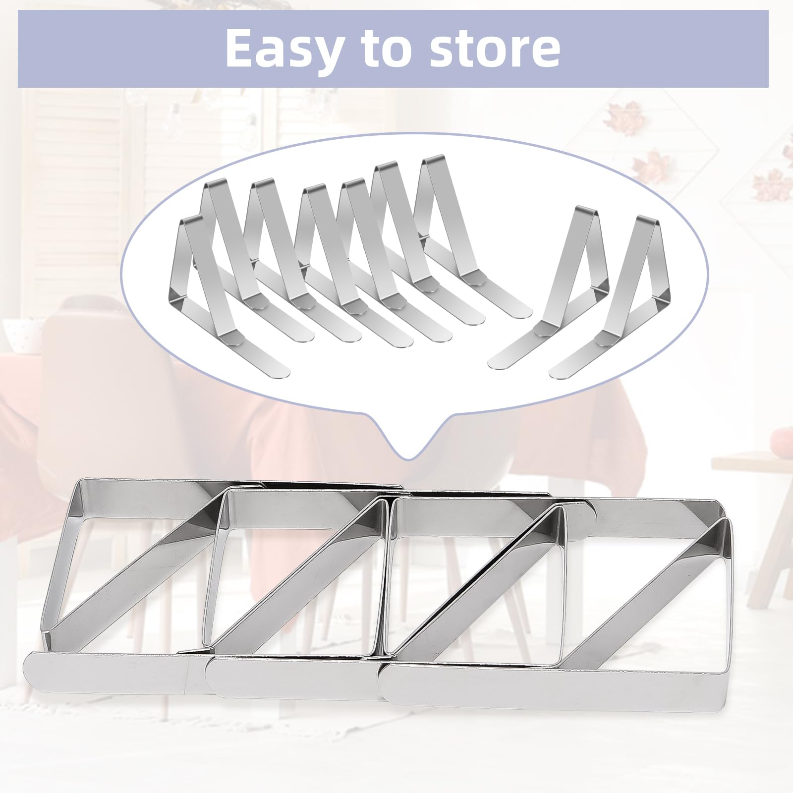 24Pcs Stainless Steel Tablecloth Clips for Outdoor Picnic, Camping & Party - Heavy Duty Tablecloth Weights for Windy Days - Perfect for BBQs, Beach Parties and Garden Gatherings