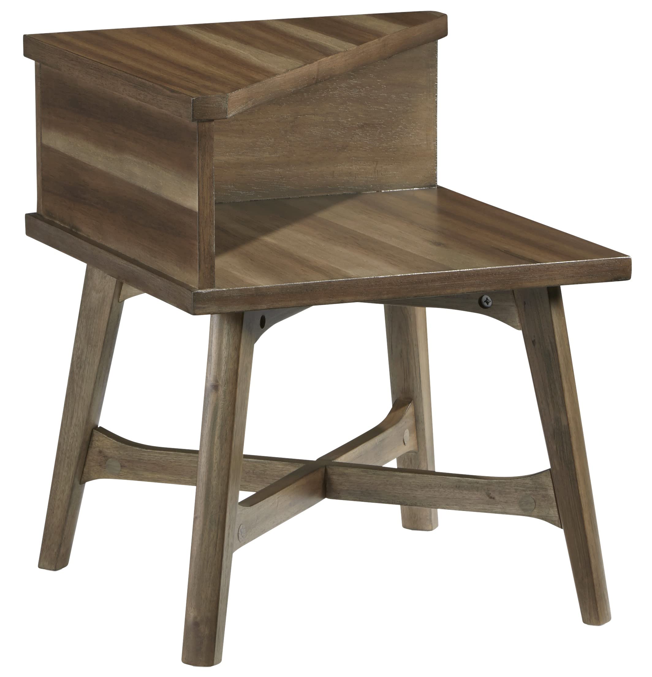 Progressive Furniture Bungalow Chairside End Table - Brown Caramel Finish - Small Side Table for Living Room, Bedroom & Office Use