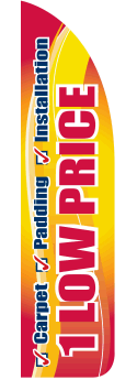 Feather Flag Banner for Sidewalk Advertising - Durable Carpet & Padding Installation (Flag Only) - Perfect for Outdoor Events, Grand Openings & Sales Promotions