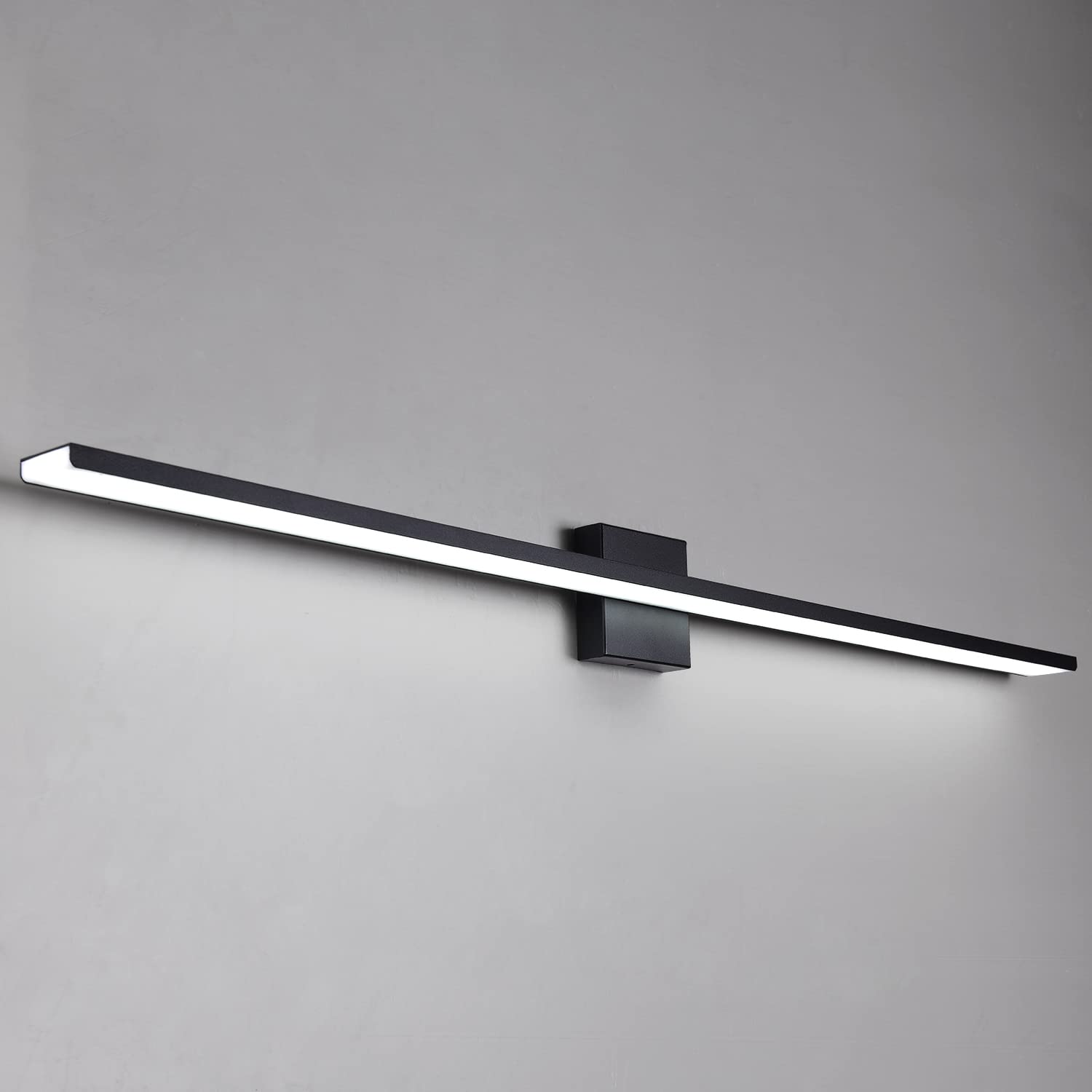 Modern 40W Black Aluminum Bathroom Vanity Light - 39.4 Inch LED Wall Lighting Fixture with Baking Finish (6000K Cool White) - Perfect for Bathroom, Bedroom & Dressing Room Mirror Lighting