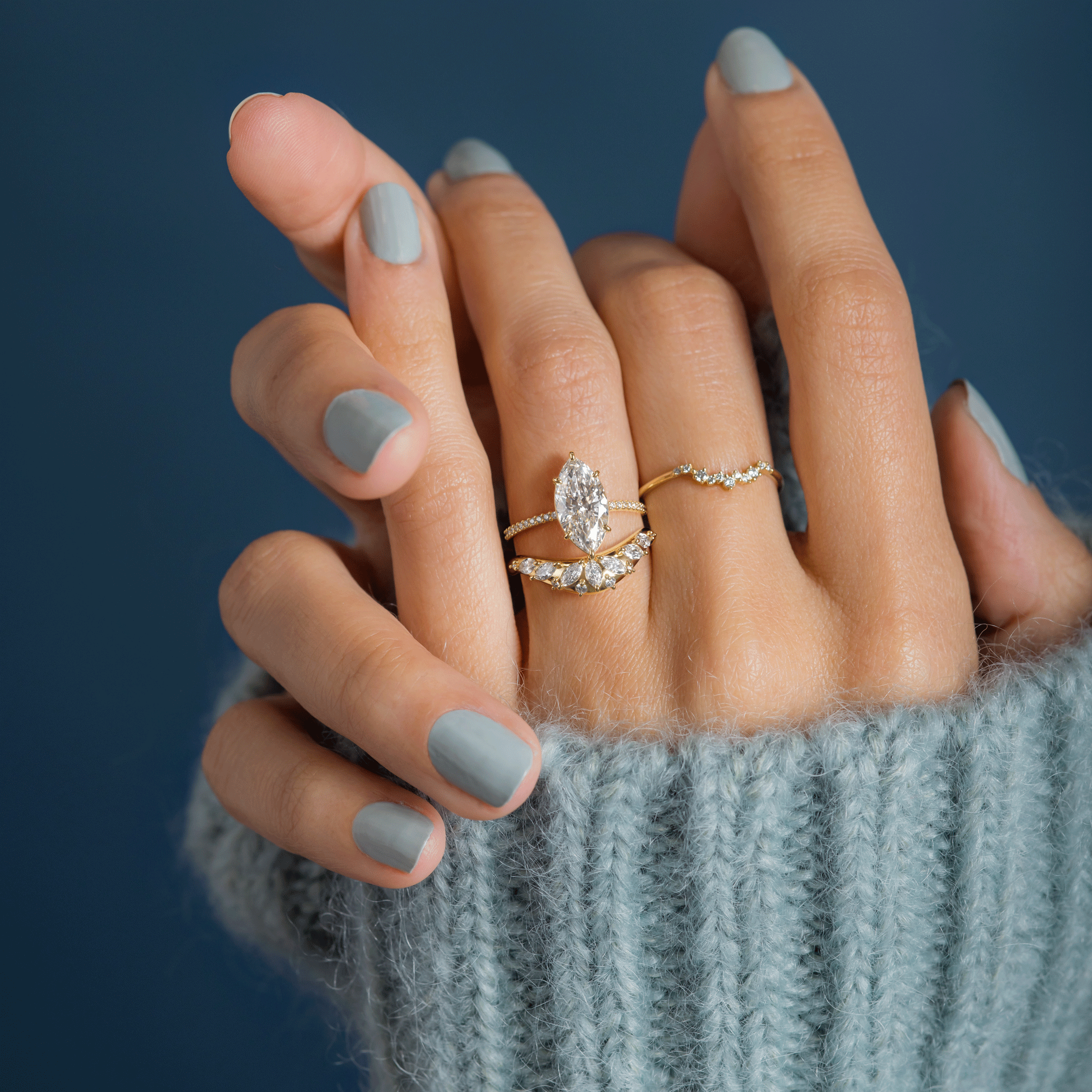 Amplify Band with Marquise Diamonds - Elegant Diamond Wedding Ring for Women | Perfect for Engagement, Anniversary & Special Occasions