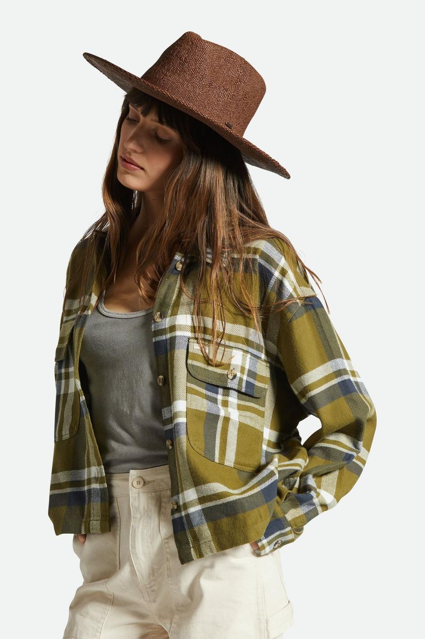 Cohen Straw Cowboy Hat - Dark Earth Color - Western Style Sun Protection for Outdoor, Rodeo & Country Music Festivals
