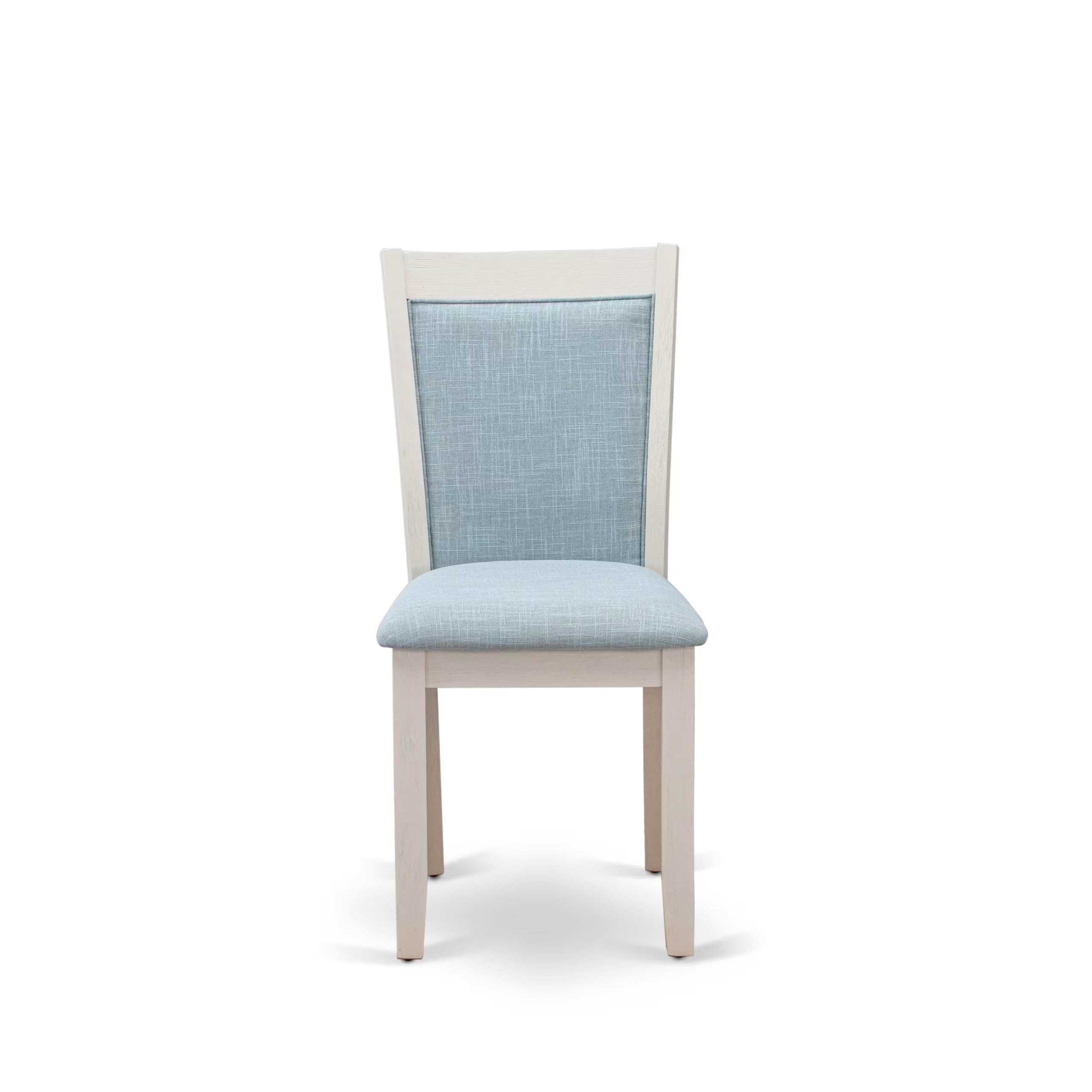 East West Furniture 5-Piece Kitchen Table Set for 4 - 40x72 Inch Rectangle Dining Table with V-Legs & 4 Baby Blue Linen Fabric Parson Chairs, Multi-Color | Perfect for Small Dining Rooms, Breakfast Nooks, and Cozy Family Meals