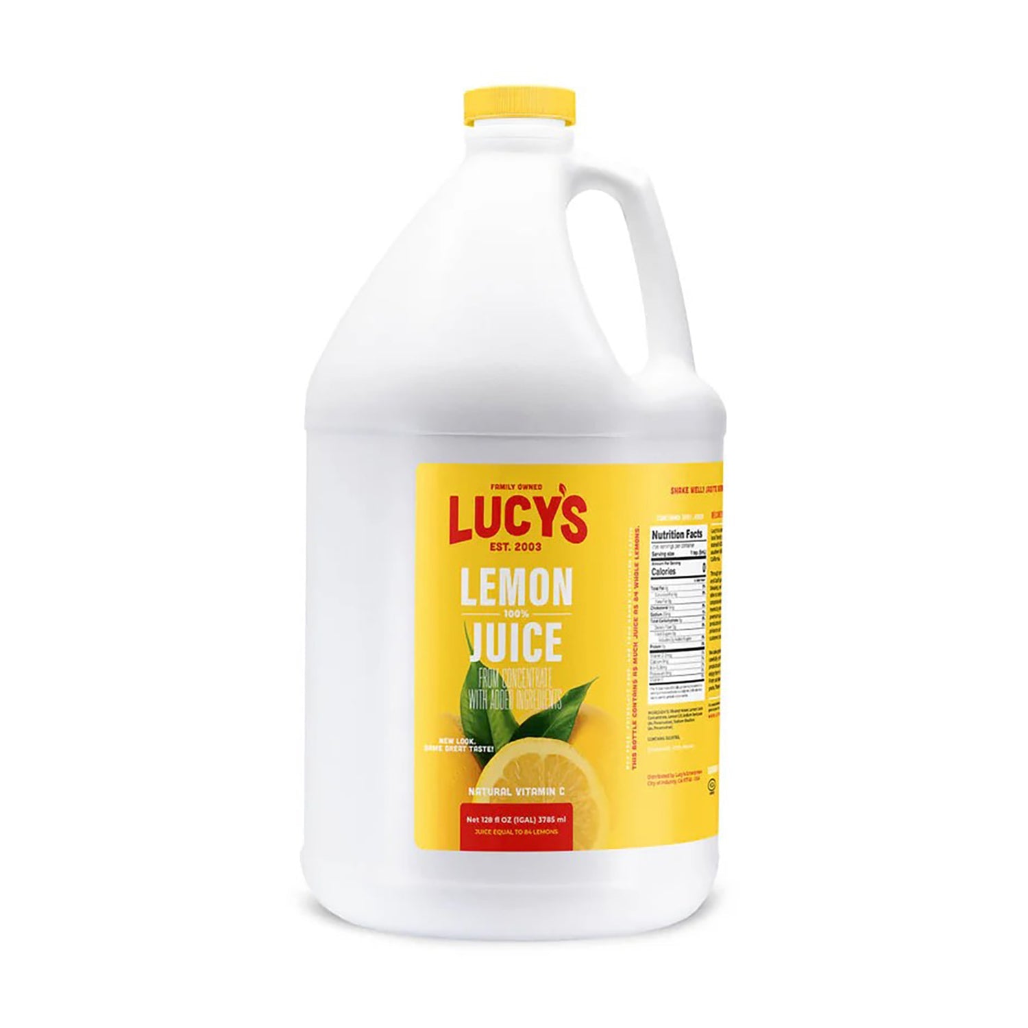 Lucy's Lemon Juice - 1 Gallon Bottle, 100% Pure & Natural, No Preservatives - Perfect for Cooking, Baking, and Refreshing Drinks
