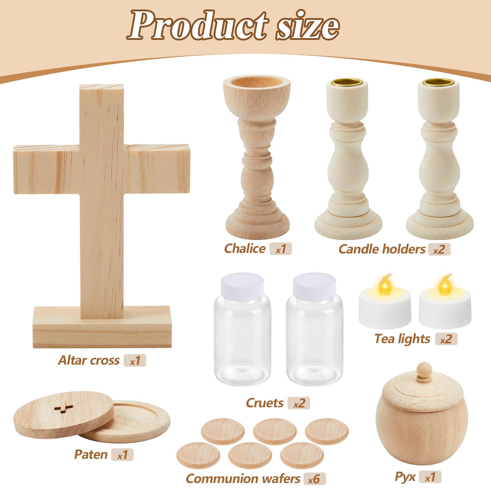 Wooden Catholic Mass Play Set for Kids - First Communion Gift, Baptism Toy & Church Decor for Easter, Birthday Parties | Durable & Safe Religious Toys for Children
