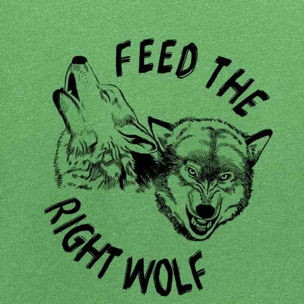 Feed The Right Wolf Native American Legend Graphic T-Shirt for Men | Pop Threads Cotton Tee | Casual Wear, Street Style & Festival Outfit