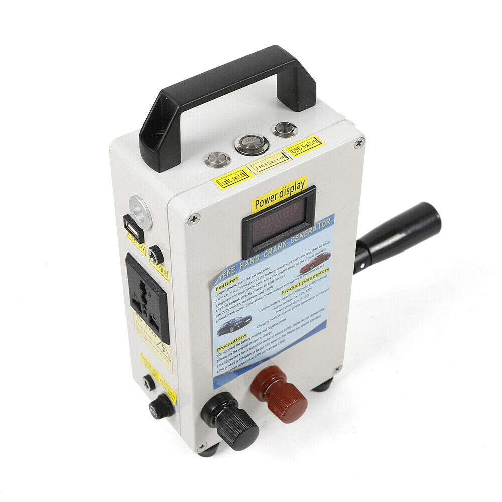 150W Hand Crank Generator - Portable Emergency Power Supply with USB Charging | Perfect for Outdoor Camping, Hiking, Travel & Vehicle Emergency Power Backup