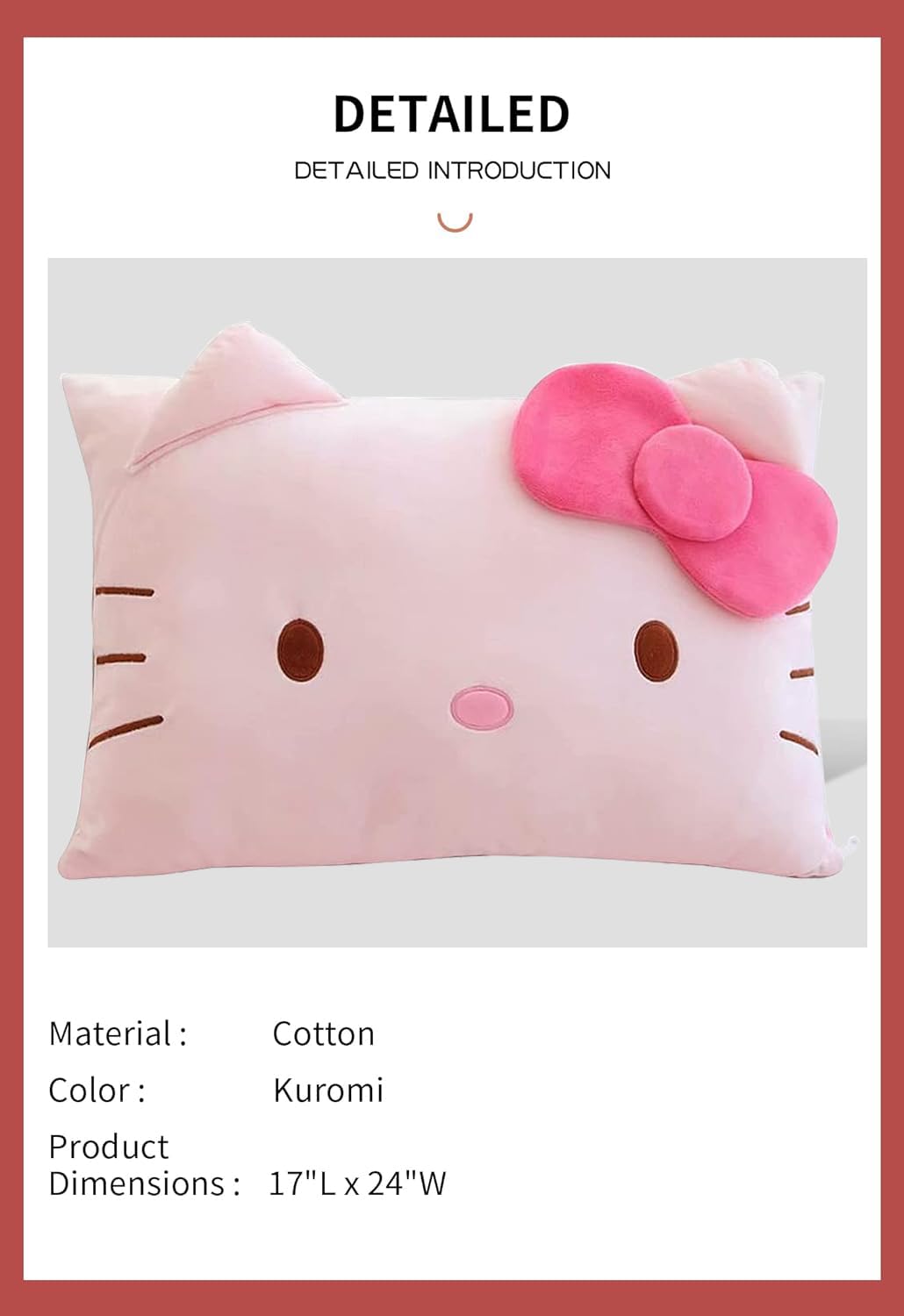 **Cute Anime Cartoon Double-Sided Plush Pillowcase - Kawaii Cotton Pillow Cover for Girls, Bedroom Decor (Red) + Free Cute Hairpin - Perfect for Sleepovers, Gifts & Kawaii Room Aesthetic**