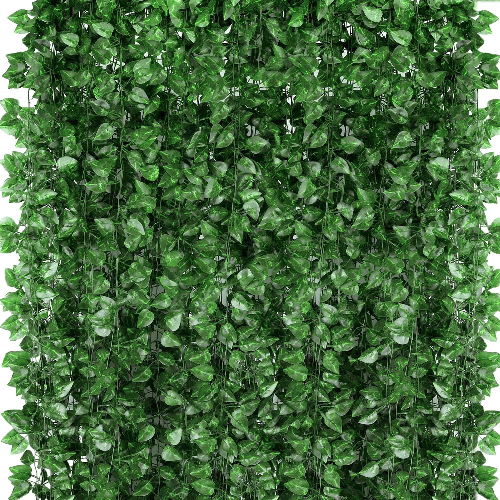 48 Pack 360 Feet Artificial Ivy Garland - Fake Greenery Hanging Vines with Realistic Leaves for Wall Decor, Wedding, Party, Home & Garden Decoration - Perfect for Bedroom, Patio, and Indoor/Outdoor Use