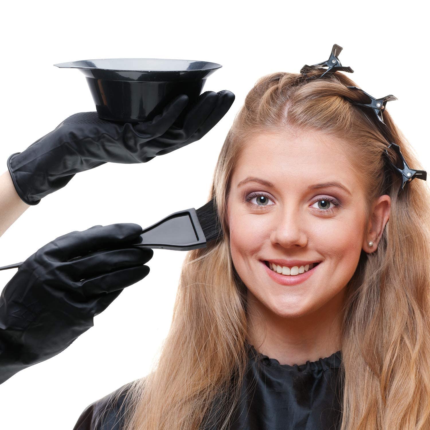 Professional Red Square Plastic Hair Dye Brush & Mixing Bowl Kit - Salon-Grade Hair Coloring Tools for Women - Perfect for Home Use, Spas, Salons & Hair Treatments - DIY Hair Color Application & Styling