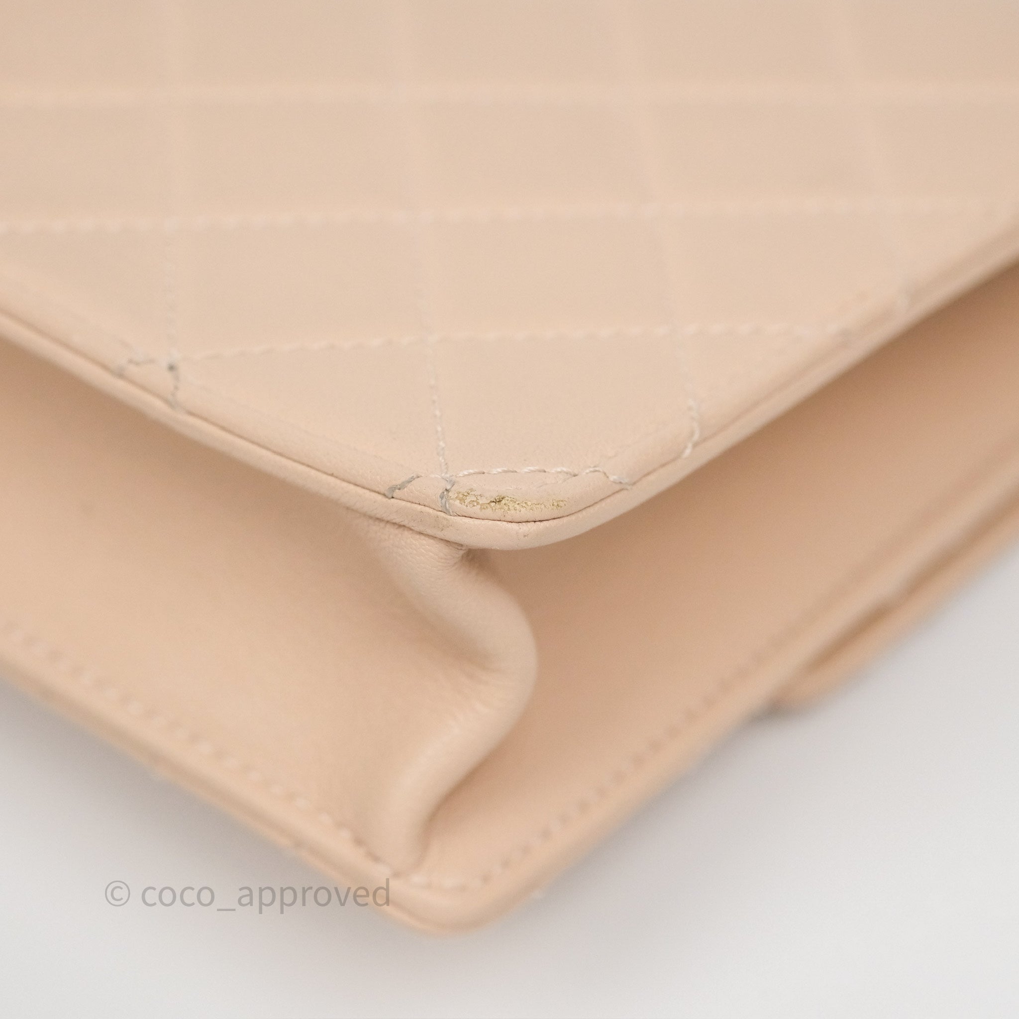 Chanel Classic Flap Bag Quilted Beige Pink Goatskin Leather with Pearl & Aged Gold Hardware - Luxury Crossbody Purse for Women, Perfect for Date Night & Special Occasions
