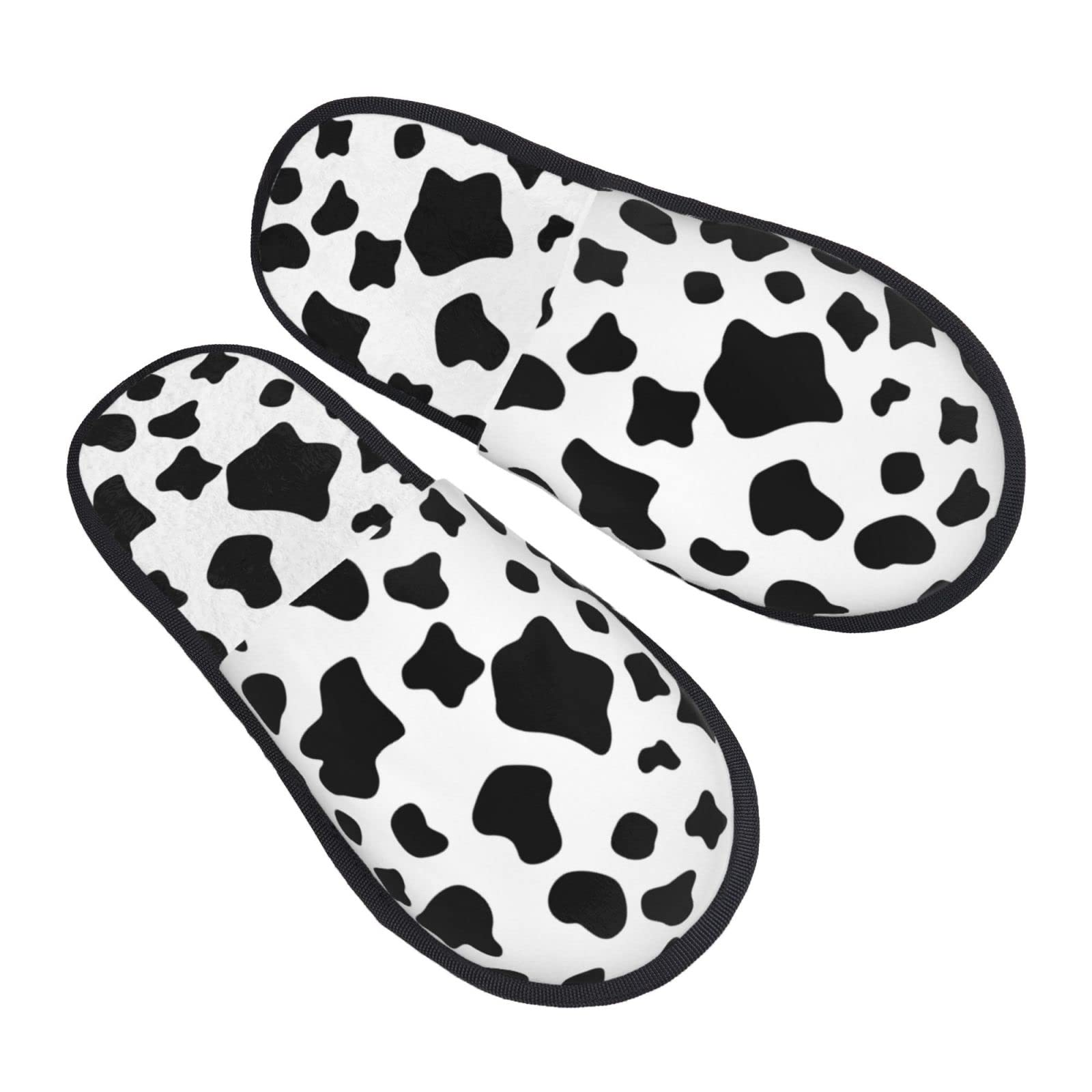 Men's Cow Print House Slippers - Soft Indoor Slippers with Closed Toe for Home, Bedroom & Lounge - Cozy Non-Slip Comfort Shoes for Relaxing & Winter Warmth