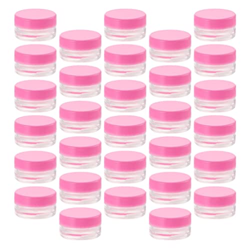 55Pcs 5g/5ml Empty Round Cream Jars with Lids - Small Cosmetic Containers for BB Cream, Liquid Samples, Pills & Eye Shadow | Travel-Friendly Pink Tiny Bottles for Makeup, Skincare & DIY Beauty Projects